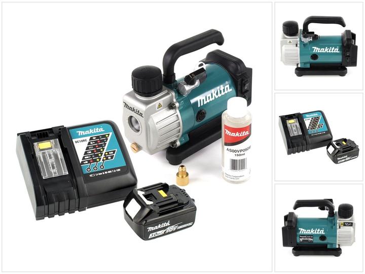 Productafbeelding Makita DVP 180 RF1 18V Accu Vacuümpomp + 1x BL 1830 3,0 Ah Accu + DC 18 RC Lader