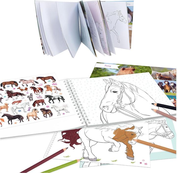 Image du produit Magni DEPESCHE Miss Melody Livre de coloriage Rêves de chevaux avec autocollants