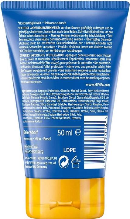 Immagine prodotto NIVEA Protezione e cura di Kids To Go (Crema solare, SPF 50+, 50 ml)