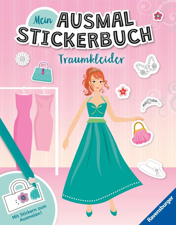 Ravensburger Il mio libro di adesivi da colorare: Abiti da sogno