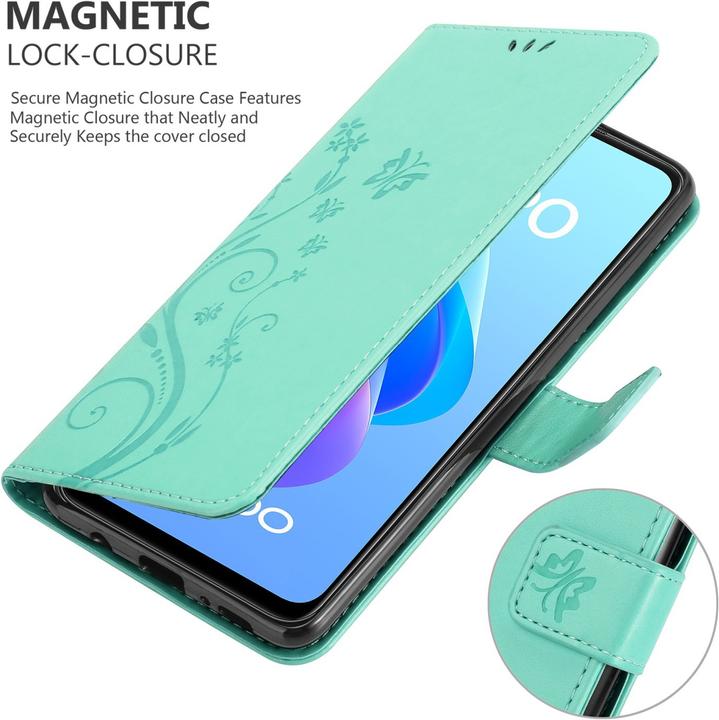 Immagine prodotto Cadorabo Custodia a libro floreale per Oppo A36 / A76 / A96 4G / K10 4G / Realme 9i (Realme 9i, Oppo A76, Oppo A36, Samsung Galaxy S10)