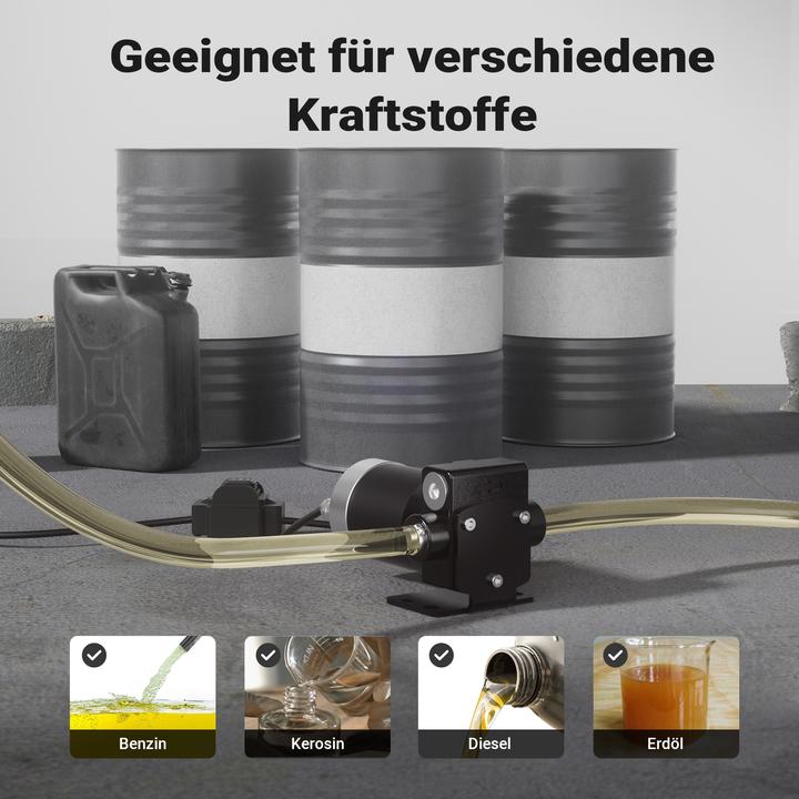Produktbild Wiltec Transferpumpe 12V 75W Kraftstoffpumpe 14l/min Förderpumpe Diesel/Benzin
