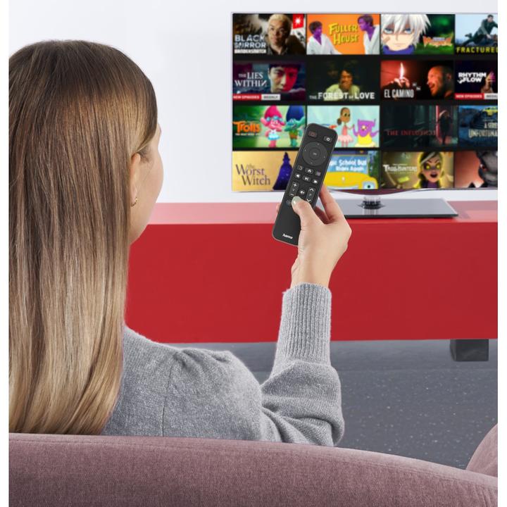 Image du produit Hama Télécommande, f. TV + bouton Netflix, Prime Video, Disney+, programmable (Télécommande universelle, Infrarouge)