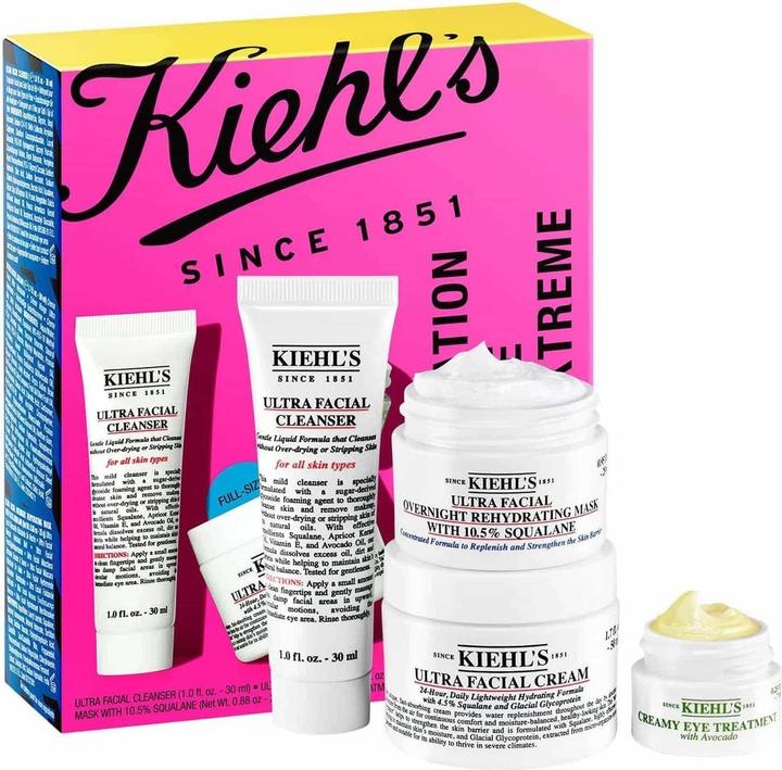 Image du produit Kiehl's Coffret Cadeau Ultra Facial Crème Visage 24 Heures Gel Nettoyant Doux Contour des Yeux à l'Avocat (Set soin du visage)