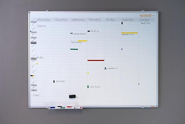 Image du produit eurokraft basic Planning hebdomadaire, neutre, division en 7 jours, l x h 1200 x 900 mm.