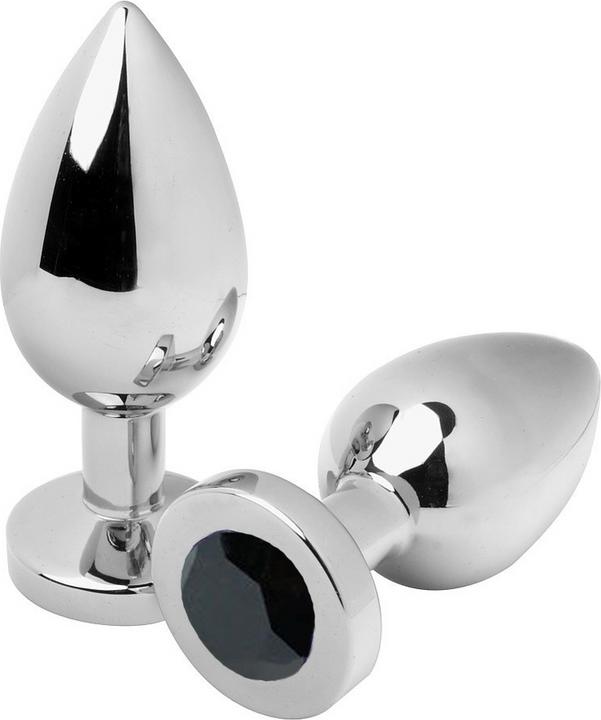 Metal Hard Metalhard Anal Plug Diamond Black Medium 7.62cm
