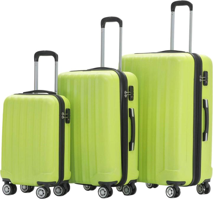 Beibye Zwillingsrollen 3tlg Reisekofferset Gruen (M (50 - 90l), L (90 - 115l), XL (ab 115l))