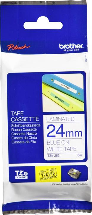 Produktbild Brother Tze-253 (2.40 cm, Blau, Weiss)