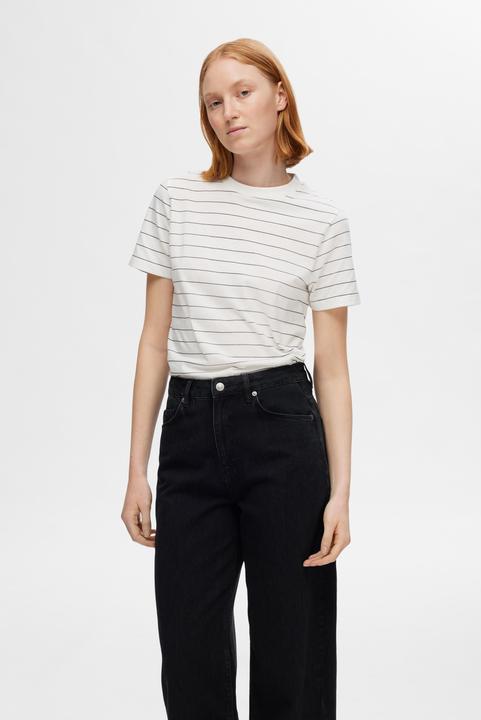 Immagine prodotto Selected Femme Maglietta in cotone a righe (XS)