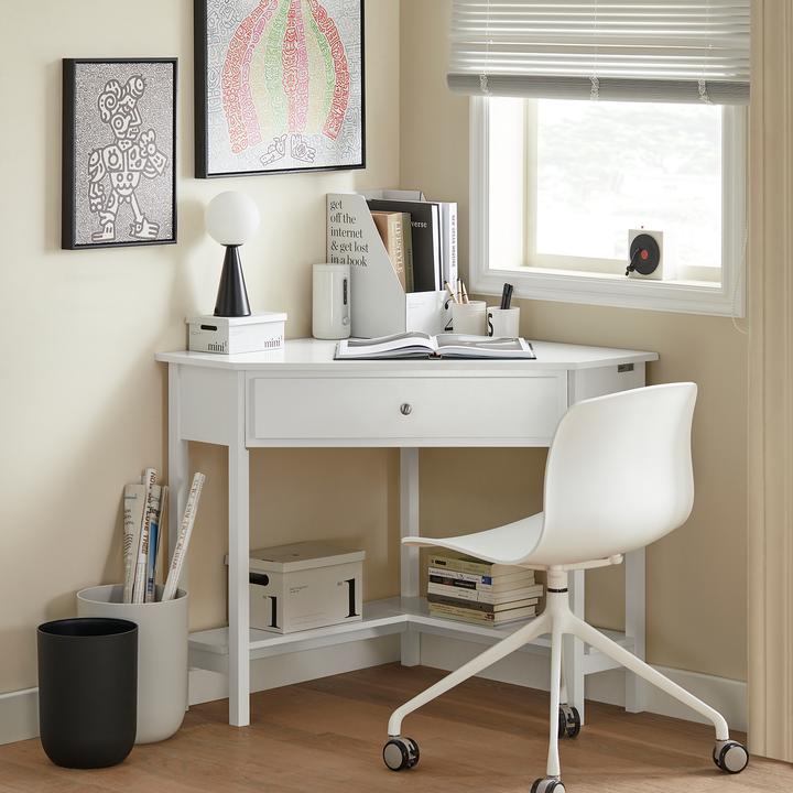 Actual product image SoBuy Corner desk with shelf and drawer (76 x 76 x 76 cm)
