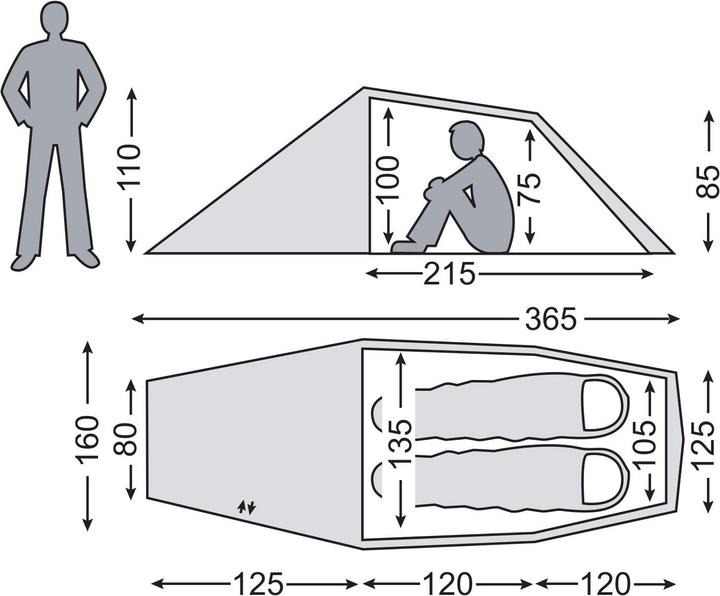 Actual product image Nordisk Halland 2 Light Weight SI Tent (Tunnel tent, 1.50 kg, 2 persons)