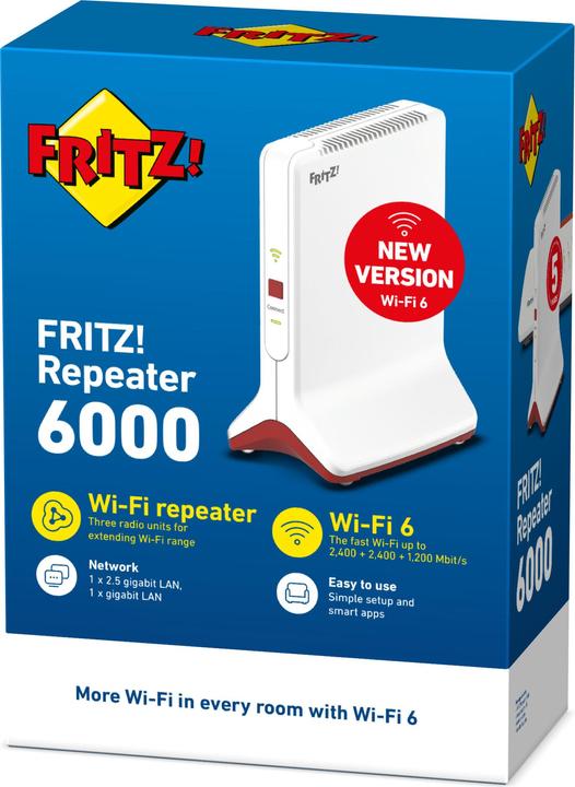Produktbild AVM FRITZ!Repeater 6000 International (2400 Mbit/s, 1200 Mbit/s)
