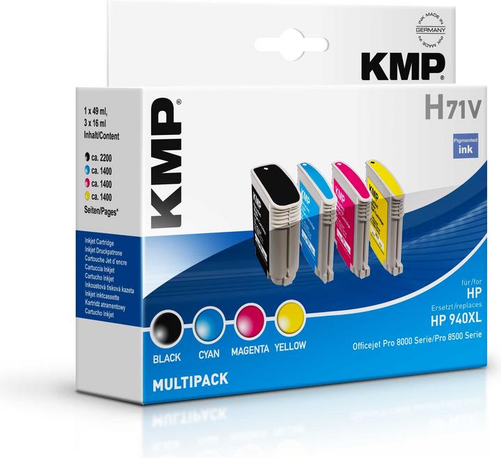 Produktbild KMP H71V Vorteilspack BK/C/M/Y komp. m. HP No. 940 XL (M, BK, C, Y)