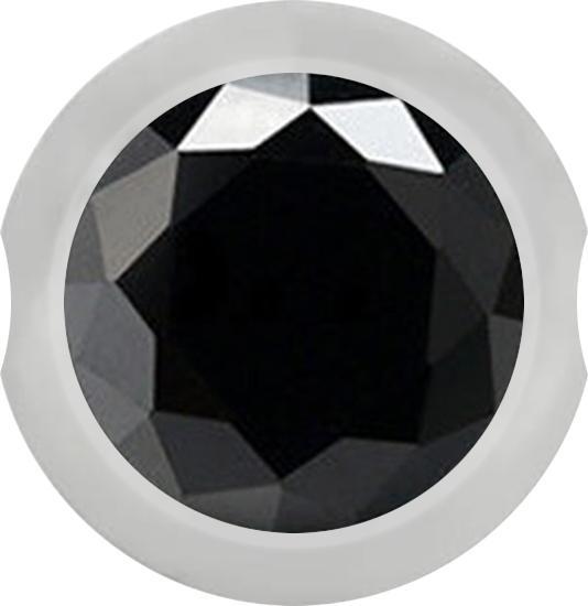 Star Piercing Ball Closure Kugel silber mit Kristall schwarz (Chirurgenstahl 316L)