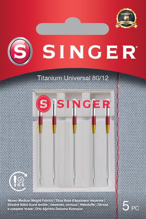 Singer TITANIUM UNIVERSAL sewing machine needle, 80/12, pack of 5