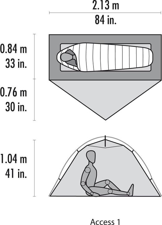 Image du produit Msr Accès 1 (Tente igloo, 1.60 kg, 1 personne)
