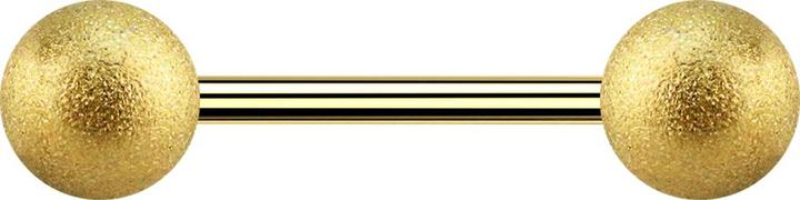 Star Piercing Micro Barbell vergoldet mit zwei Kugeln gesprenkelt (ohne Messing, Chirurgenstahl 316L)
