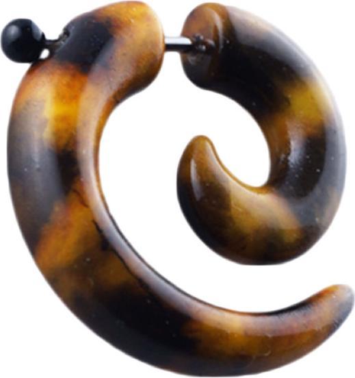 Star Piercing Fake Spirale in Buffalo Horn Optik (ohne Messing, Chirurgenstahl 316L)