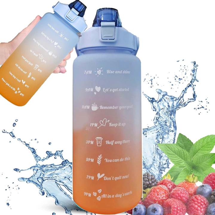 Produktbild Extralink | Motivationsflasche | Wasserflasche, 2000ml, Blau-Orange, BUT-993 (2 l)