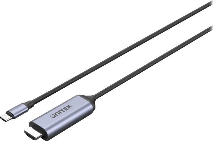 Actual product image Unitek Cable USB USB-C - HDMI 1.8 m Srebrny (V1423A) (23 m, HDMI)
