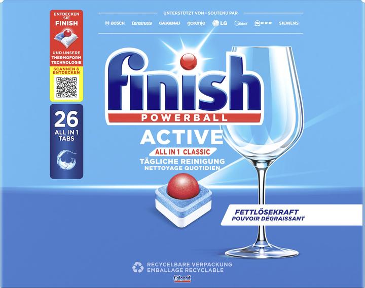 Finish Active All In 1 (Tabs, 26 Washing cycles)