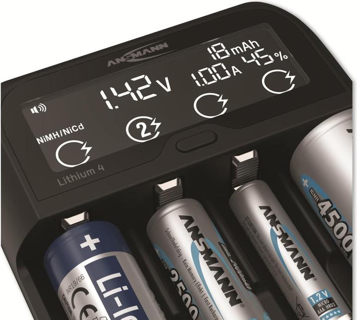 Image du produit Ansmann Chargeur lithium/NiMH lithium 4 (1 pcs, 10340, 10350, 10440, 10500, 12500, 12650, 13500, 13650, 14500, 14650, 16340, 16650, 17335, 17355, 17500, 17650, 17670, 18350, 18490, 18500, 18650, 18700, 20650, 21700, 22650, Batterie)