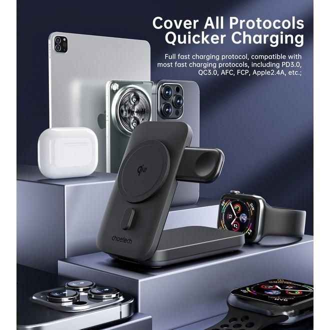 Actual product image Choetech 3in1 Qi2 MagSafe wireless charger and power bank (15 W)