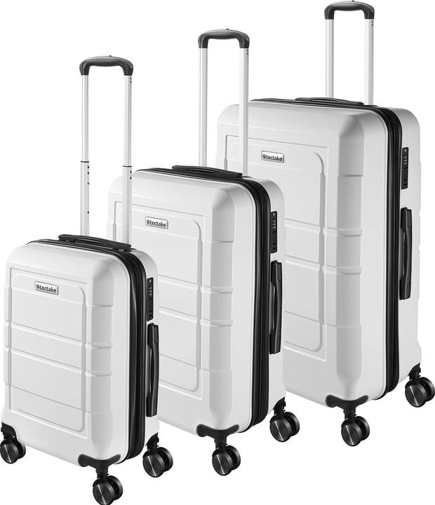 tectake Hartschalenkofferset Brice 3-tlg., TSA-Schloss (111 l, M (50 - 90l), L (90 - 115l), XL (ab 115l))
