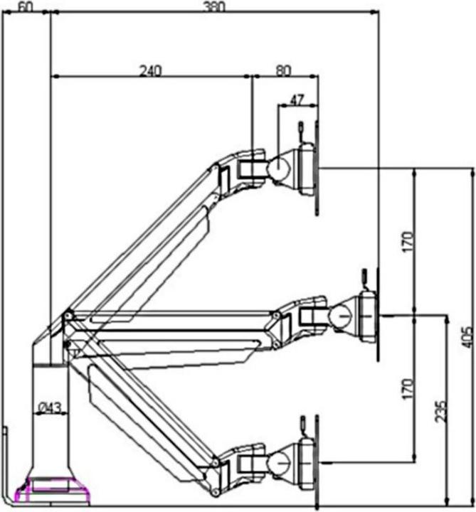Immagine prodotto Multibrackets MB Giunto per il gas Supporto W+T (Tavolo, 32")