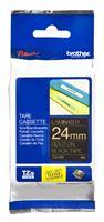 Produktbild Brother TZE-354 LAMINATED TAPE 24mm 8m Laminiertes Schriftband 24 mm breit, gold auf sch (2.40 cm, Gold)