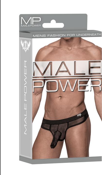 Actual product image Male Power Trousers Thong-Black-S/M (L)