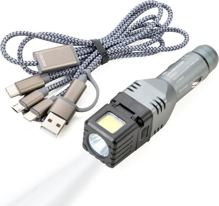 Actual product image Troika ECO CAR BENDING LIGHT Flashlight bending lamp for the car, titanium colour (11.10 cm)