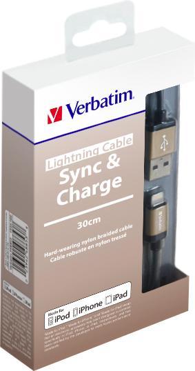 Actual product image Verbatim Lightning Cable - Champagne Gold - (0.30 m, USB 2.0)