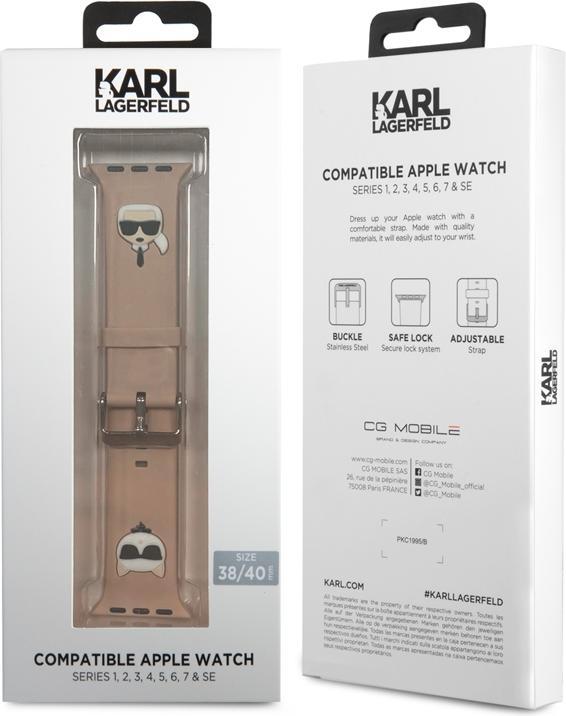 Actual product image Karl Lagerfeld Pasek KLAWMSLCKP Apple Watch 38/40/41mm ró?owy/pink strap Silicone Karl & Choupette H