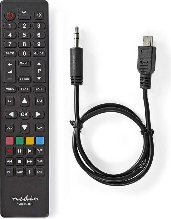 Produktbild Nedis Universal-Fernbedienung Programmierbar 4 Geräte Clear Lay-Out Infrarot Schwarz (Universal Fernbedienung, Infrarot)