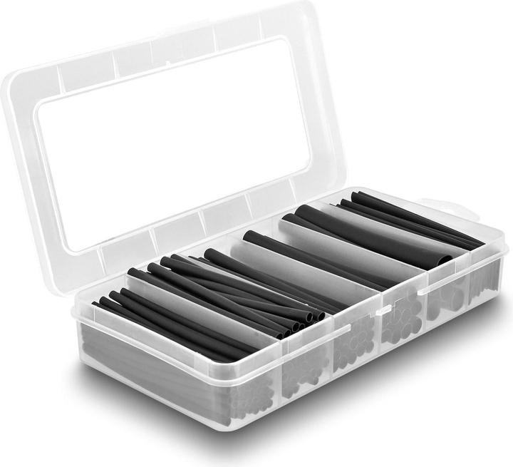Actual product image Delock Heat shrink tubing assortment box, black, 122 pieces (122 x)