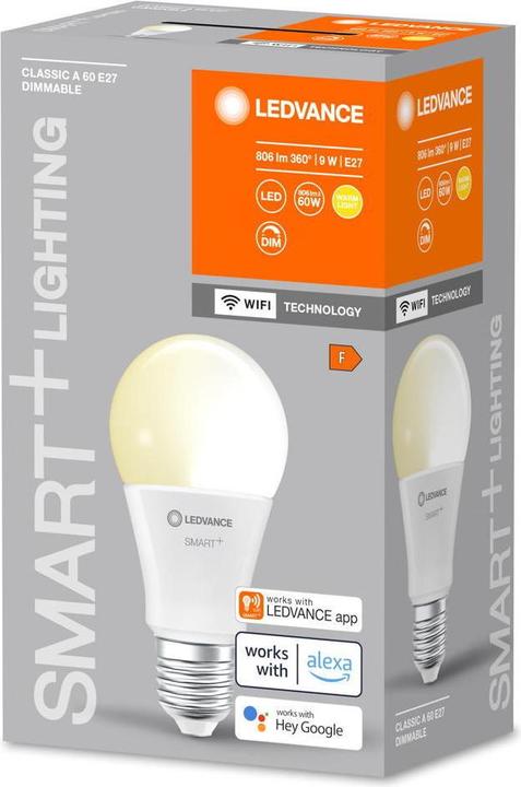 Image du produit Ledvance Smart+ Wifi Classic (E27, 9 W, 806 lm, 1 x, F)