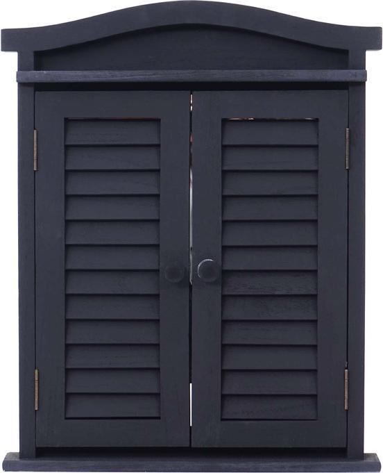 Produktbild Swisshandel24 Wandspiegel Spiegelfenster mit Fensterläden 53x42x5cm - dunkelgrau (53 x 42 x 5 cm)