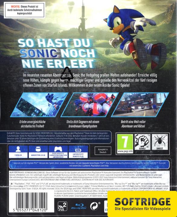 Immagine prodotto Sega Sonic Frontiers Day One Edition (PS4, DE)