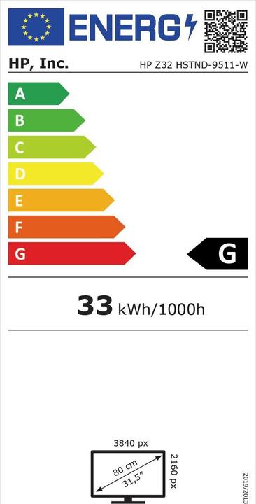 Energie-Label HP Z32 (3840 x 2160 Pixel, 31.50")