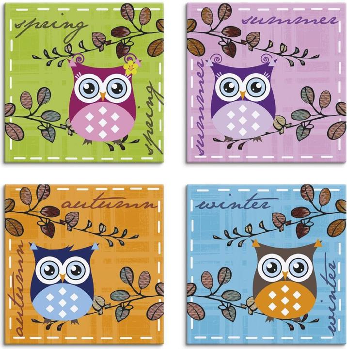 Image du produit Artland Hibou au printemps, été, automne, hiver S6IA (30 x 30 cm)