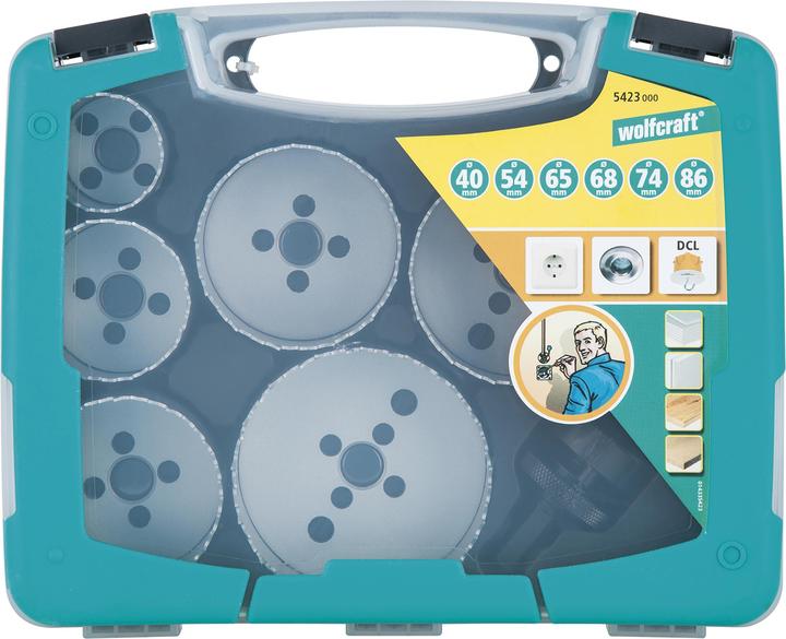 Actual product image wolfcraft wolfcraft 1 Lochsägen-Set BiM ø40,54,65,68,74,86mm (40, 54, 65, 68, 74 mm, 86 mm)