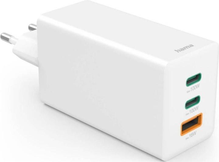 Produktbild Hama Schnellladegerät GaN, 2x USB-C PD, 1x USB-A Q (100 W)