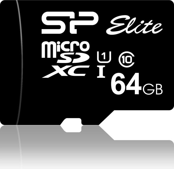 Image du produit Silicon Power Elite UHS-I 64GB microSDXC Ad. SP064GBSTHBU1V10SP (64 Go, microSDXC, U1, UHS-I)