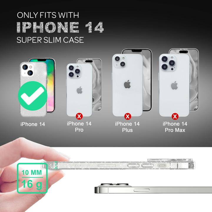Image du produit Nalia Étui en silicone transparent à paillettes (Apple iPhone 14)