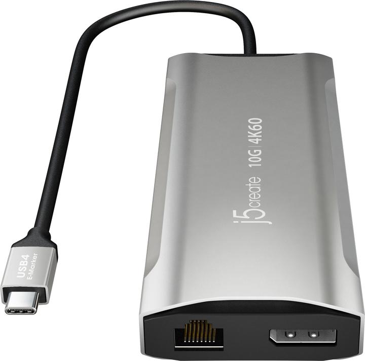 Actual product image j5Create JCD397 4K60 Elite USB-C® Multi-Monitor Mini Dock, Space Grey (USB-C, 3 Ports)