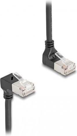 Actual product image Delock RJ45 network cable Cat.6A S/FTP Slim 90° top / bottom (S/FTP, CAT6a, 0.50 m)