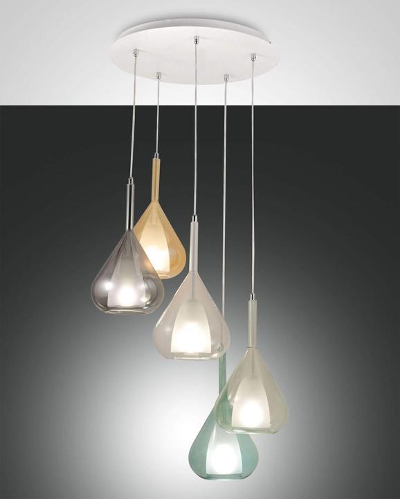 Actual product image Fabas Luce Pendant light purple E27 Ø500mm amber 5x40W (E27)