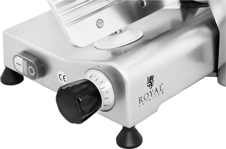 Produktbild Royal Catering Aufschnittmaschine Allesschneider Edelstahl Ø 250 mm Schrägschneider 480 U/min