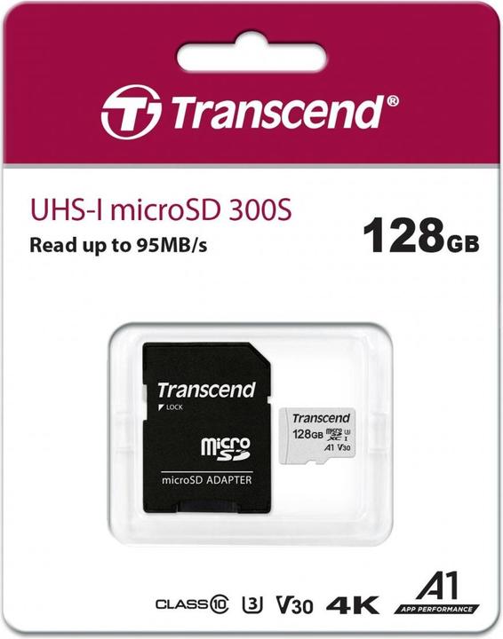 Actual product image Transcend 300S (128 GB, microSDXC, U3, UHS-I)